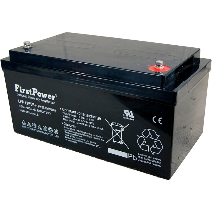 Acumulator stationar AGM VRLA, LFP1265B, 12V 65Ah, First Power