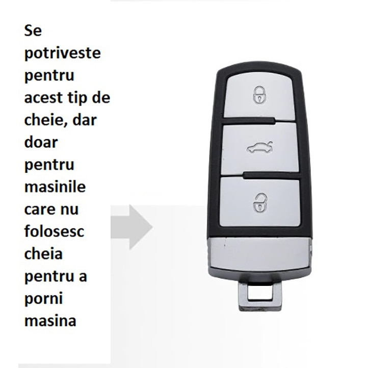 Алуминиев калъф с черна кожа за смарт ключ VW Passat B6 B7 CC - eMAG.bg