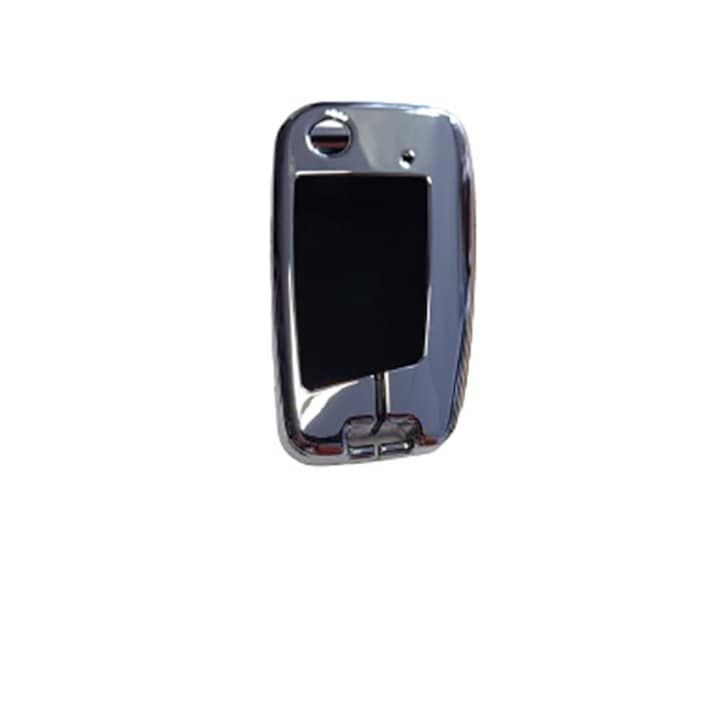 Carcasa aluminiu cu piele alcantara pentru cheie VW Polo Golf 7 mk7 Tiguan Seat Ibiza Leon FR 2 Altea Ateca