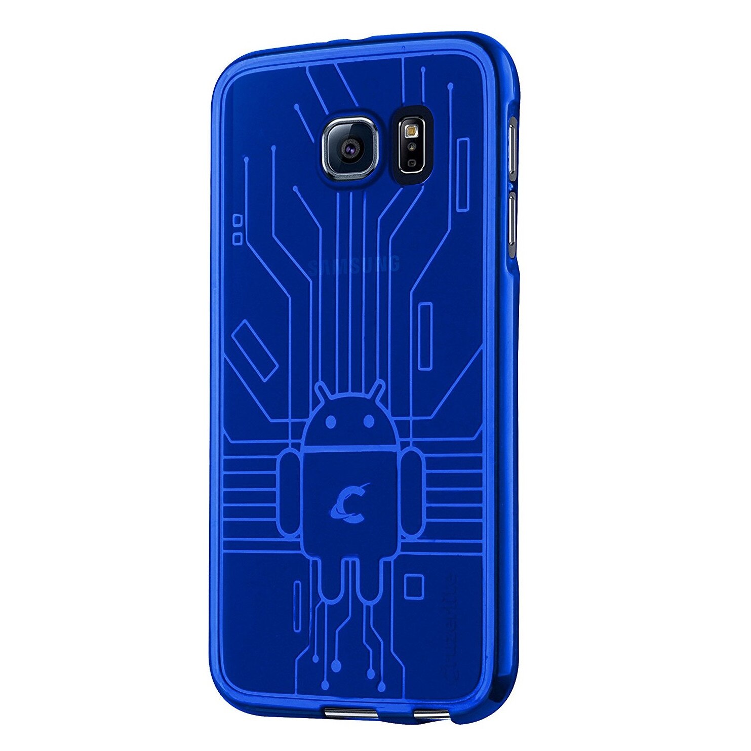 Husa protectie Samsung Galaxy S6, Cruzerlite BUGDROID CIRCUIT, albastru