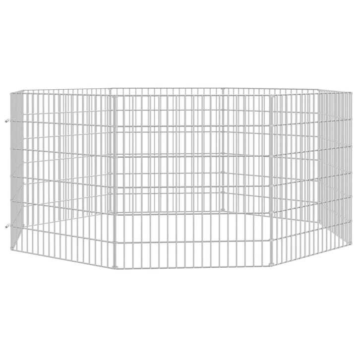 Adapost pentru animale cu 8 panouri vidaXL, 54x60 cm, fier galvanizat, 3.15 kg