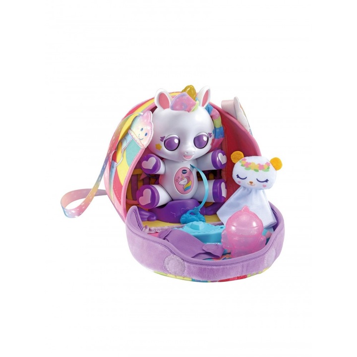 Интерактивна играчка, Vtech, Еднорог с легло, 12 х 17.6 х 20 см