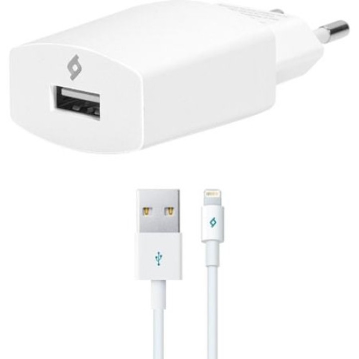 Зарядно устройство ttec, 220V, SmartCharger, 2.1A, Lightning Cable, Бяло