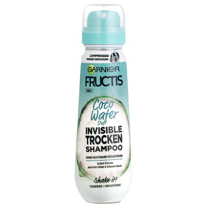 Garnier Fructis Invisible Сух шампоан с аромат на кокосова вода, 100 ml