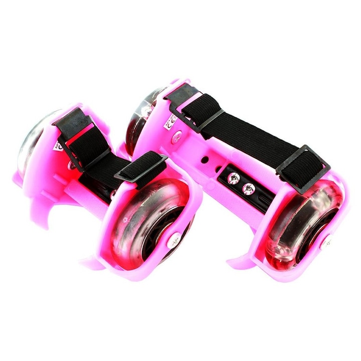 Прикрепящи се ролки с лед, Zola®, за детски обувки, розови