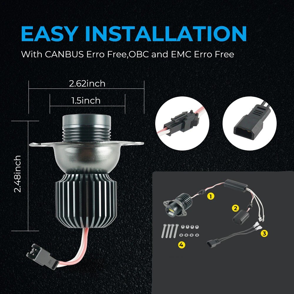 Set 2 Becuri Led CREE Marker Angel Eyes DRL CANBUS BMW E90 E91 LCI ...