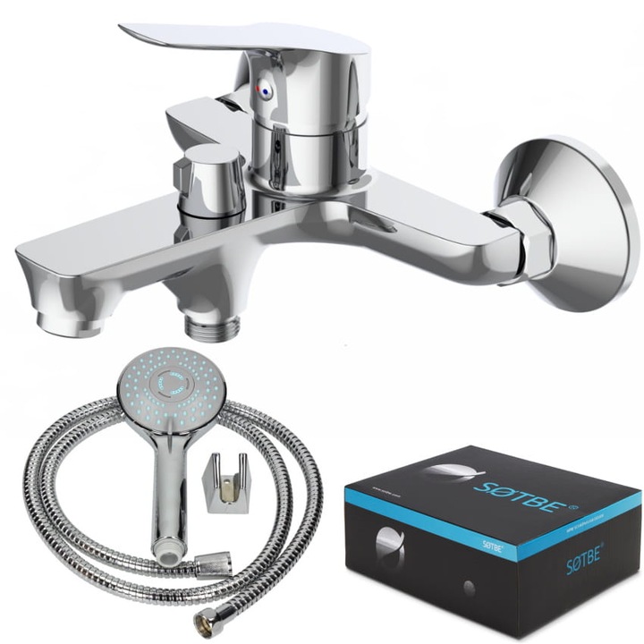 Fürdőszoba csaptelep szett Vantaa, Sotbe, kerámia, ezüst, VAN-BWO-30245313