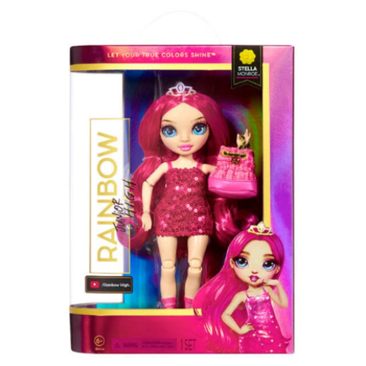 Baba Rainbow High Junior Stella Monroe, 23cm, s2, Rózsaszín