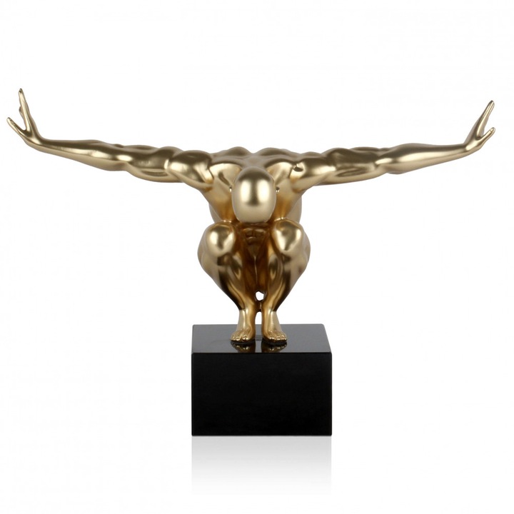 Statueta barbat in echilibru, bronz, L42cm