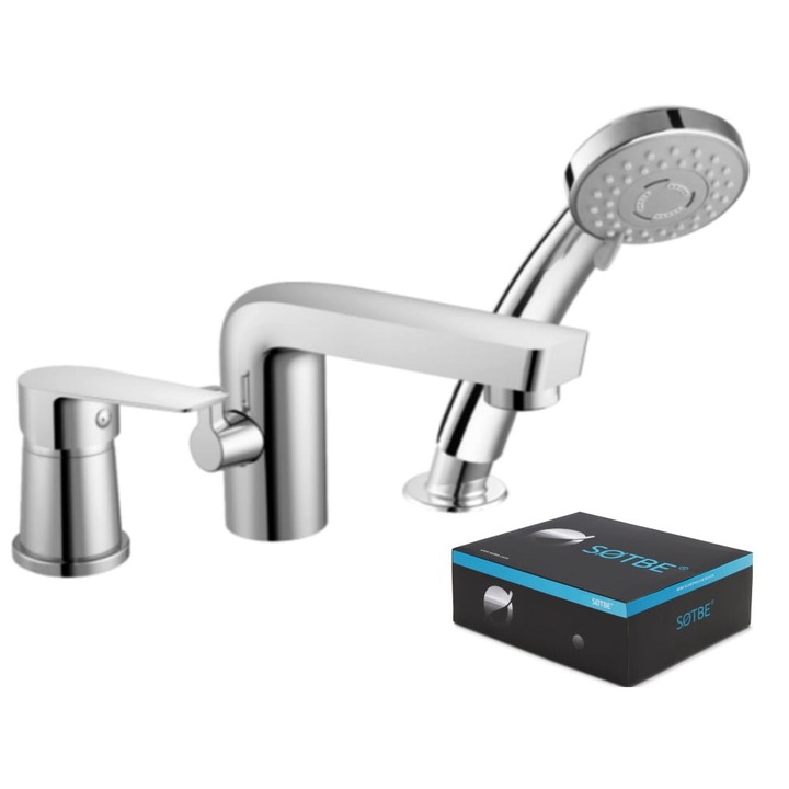 Baterie cada de sine statatoare, SOTBE, MARDOLA, cu 3 orificii, materiale durabile, rezistente la rugina, cap ceramic, alama, consum redus de apa