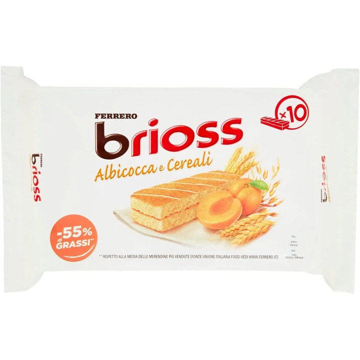 Prajitura Ferrero Brioss cu Caise, 10 x 28 g