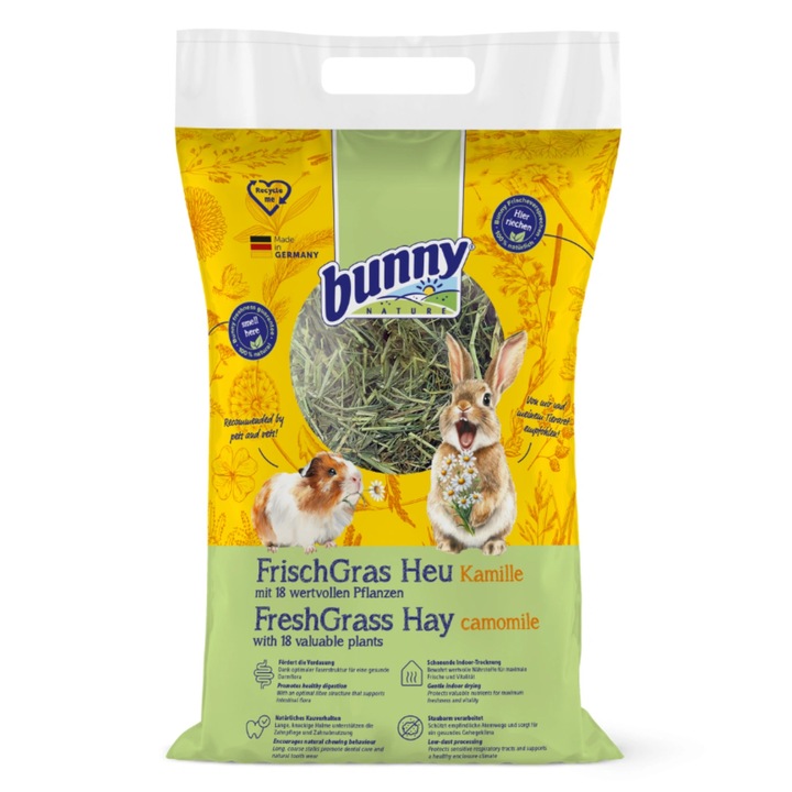 Fan pentru rozatoare cu plante naturale si musetel, Bunny Nature, 500 g