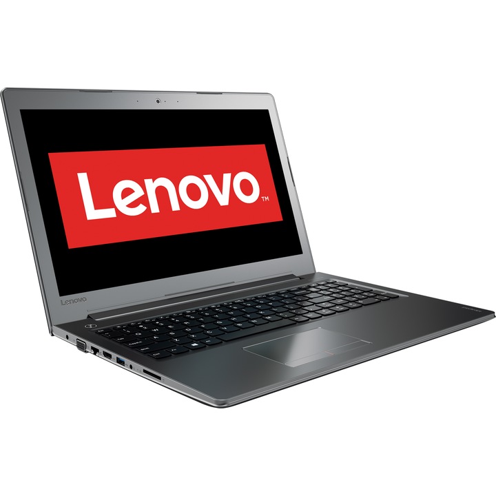 Laptop Lenovo IdeaPAd 510-15IKB cu procesor Intel® Core™ i7-7500U 2.70 GHz, Kaby Lake™, 15.6", Full HD, 8GB, 256GB SSD, DVD-RW, nVidia GeForce 940MX 4GB, Free DOS, Gun-Metal