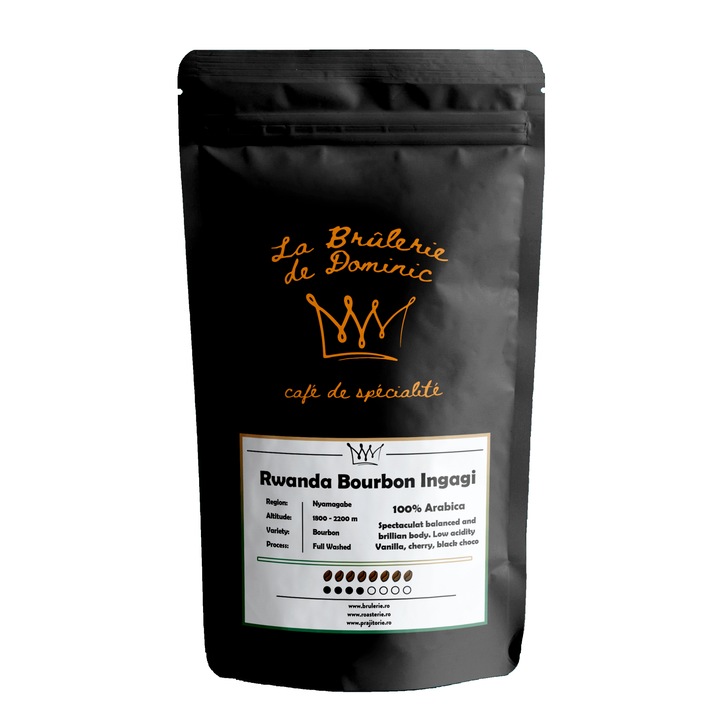Cafea de specialitate proaspat prajita, Rwanda Bourbon Ingagi, 100% arabica, boabe, 500 g
