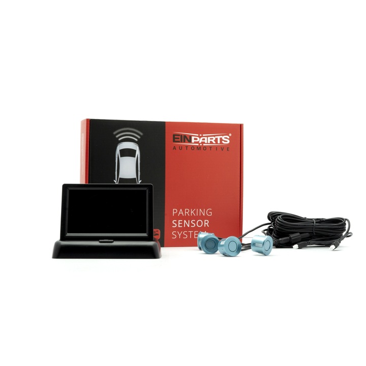 Kit de senzori de parcare, Einparts, LED, 4 Senzori, Albastru
