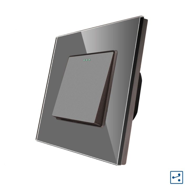 Luxion Egyszerű Mechanikus Alternatív Kapcsoló Üvegkerettel, Szürke