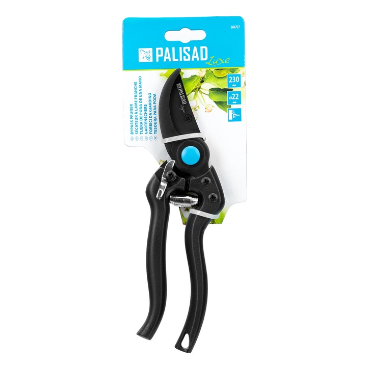 Foarfeca de gradina, taiere tip bypass, 230 mm, manere din aluminiu, PALISAD