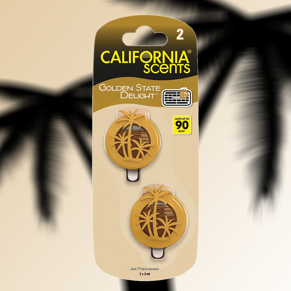 Odorizant auto California Scents®, Golden State Delight™, Mini Diffuser, 2x3ml eMAG.ro