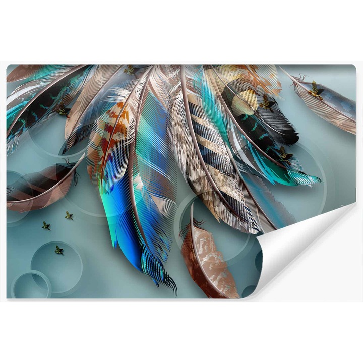 Fotótapéta a Nappaliba Csodás Színes Tollak 315 x 210 cm Vlies, 3D hatás, Modern design, Könnyen tisztítható