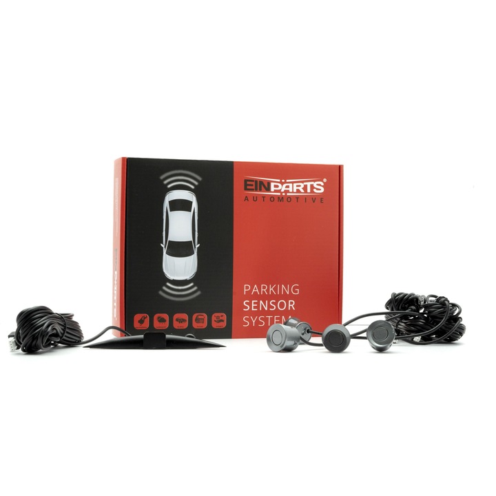 Einparts Tolatóradar készlet, LED, 4 érzékelő, szürke