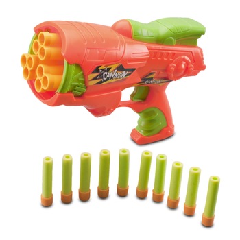 Pistol jucarie CANON Blaster Portocaliu Pistol jucarie CANON Blaster Portocaliu