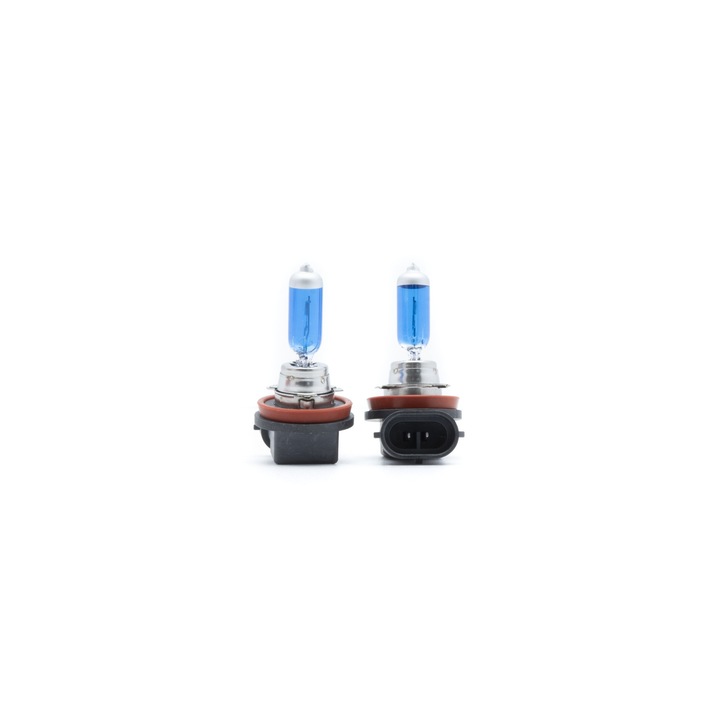Set 2 becuri auto, EinParts Automotive, Halogen, H8, 12V, 35W, 5000K, Albastru