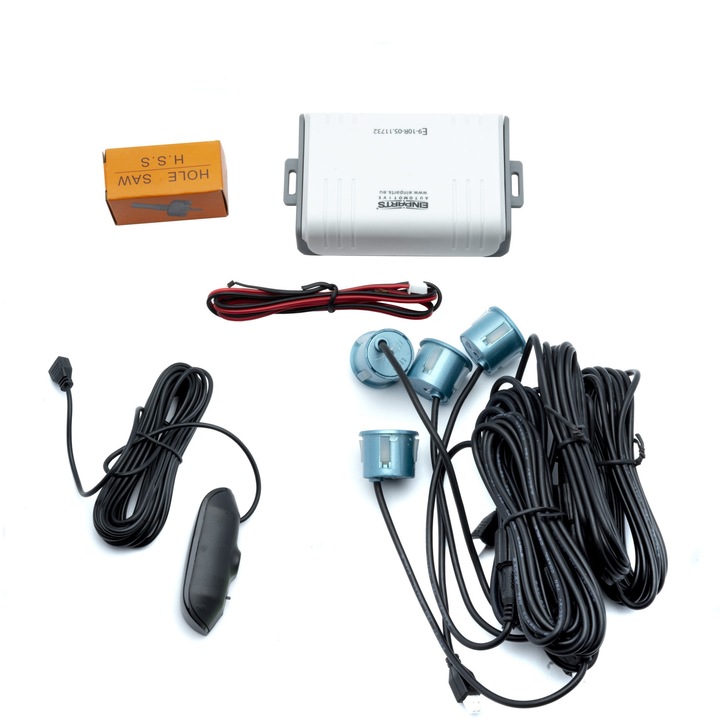 EinParts 4db-os parkoló érzékelő készlet, LED kijelző, 25 mm, kék