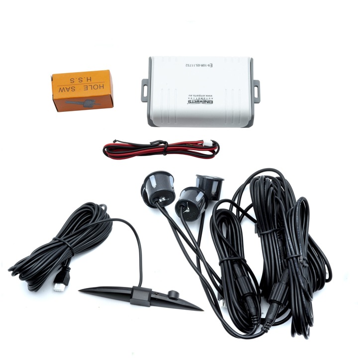 EinParts 4db-os Tolatóradar készlet, LED kijelző hangjelzővel, 25 mm, Grafitszürke