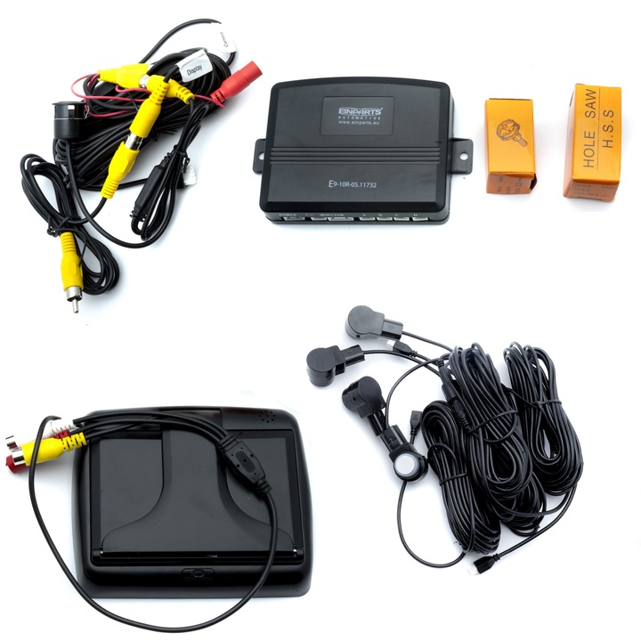 Kit senzori de parcare, Einparts, LED, 4 Senzori, Argintiu