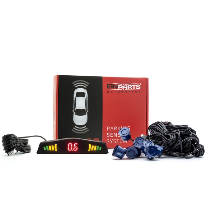Einparts Tolatóradar készlet, 8 érzékelő, LED, Indigo