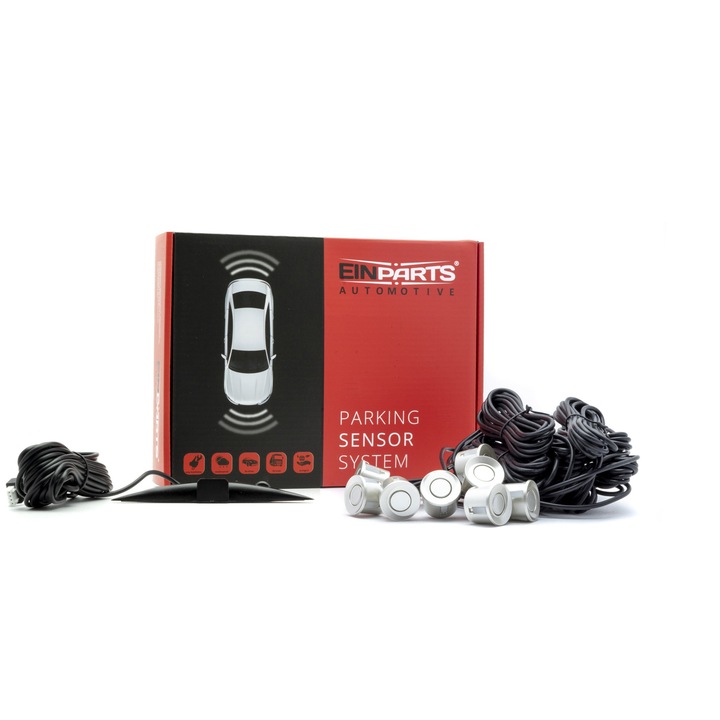 Einparts Tolatóradar készlet, LED kijelző, 8 érzékelő, szürke