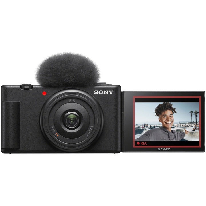 Фотоапарат Sony ZV-1F vlogging, 20.1MP, 4K, Черен
