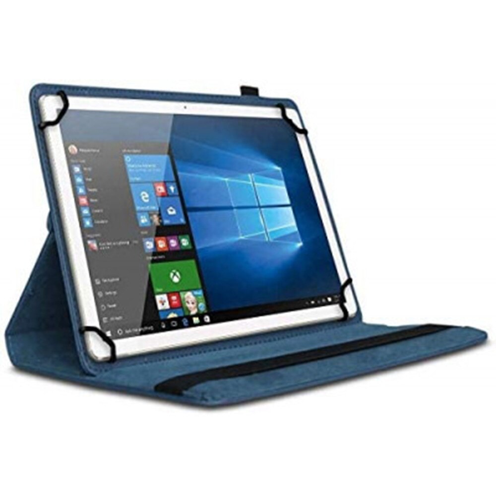 Husa Rotativa Tableta Universala 10 Inch, Stand Portret si Landscape, Inchidere Sigura, Prindere Elastica, Smart Design, Albastru