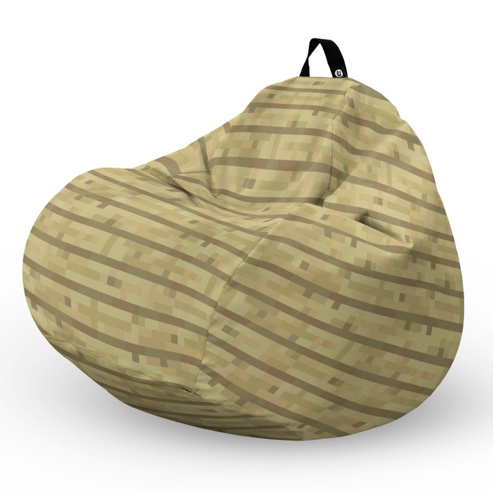 Fotel Updeco Pouf Babzsákfotel, Körte L típus, vízálló, szobai/szabadtéri, belső táska, fogantyúval, 90 x 80 x 60 см, Fotel Minecraft doboz