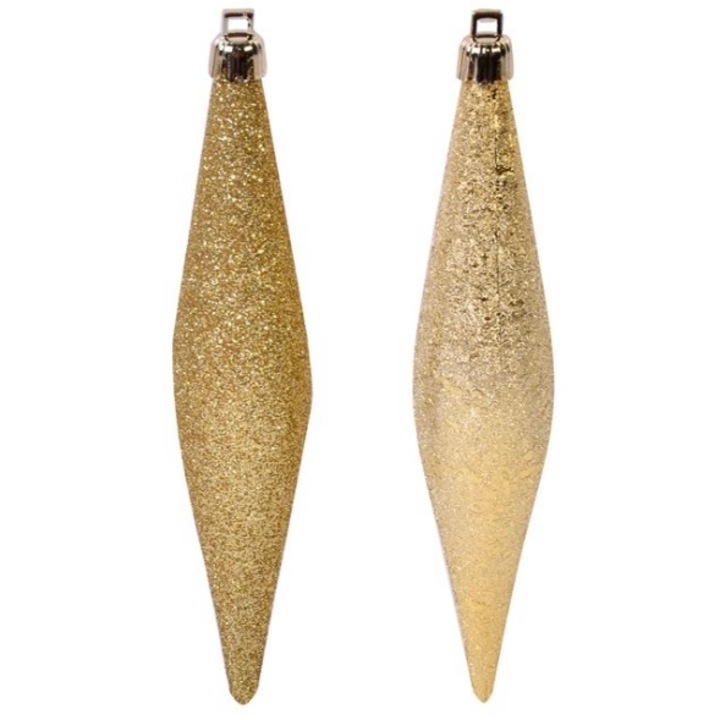 Set 6 ornamente pentru pomul de Craciun, auriu, 16 cm