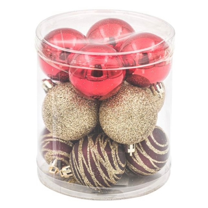 Set 12 globuri pentru pomul de Craciun, multicolor, 5 cm