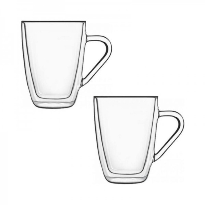 Set 2 cani universale din sticla termorezistenta, 320 ml