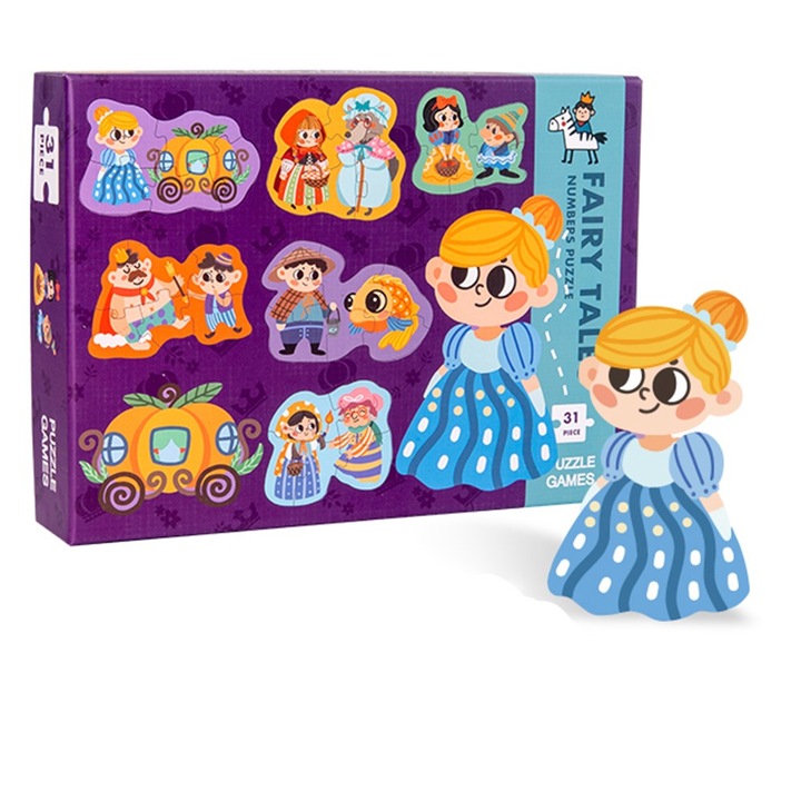 Fa puzzle dobozban - mesefigurák 101-20-1-p 6 db
