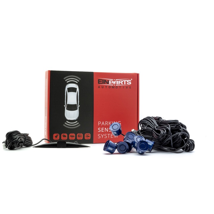 Einparts Parkolásérzékelő készlet, 4 érzékelő, LED, Indigo