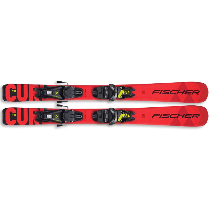 Ски Fischer THE CURV + FJ4 CA, с връзки, 100 см, детски, червени