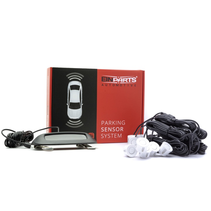 Kit senzori parcare, Einparts, LED, 8 Senzori, Alb