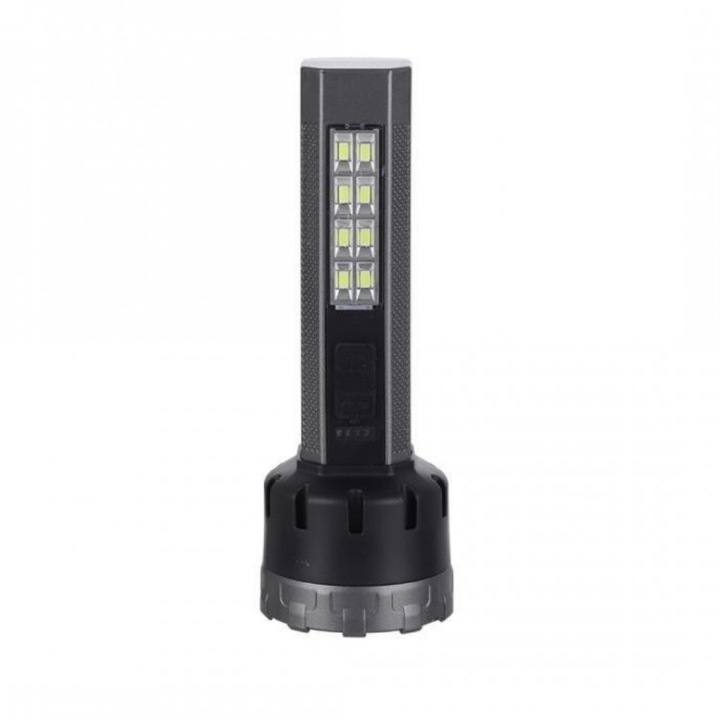 Професионален акумулаторен led фенер, SW-80-27-G, 17.5 см, цвят сив