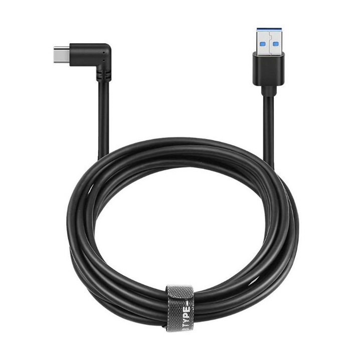 Cablu, Type C, 2 A, 3 m, Negru