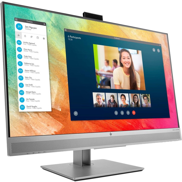 Монитор HP EliteDisplay E273m, 27", LED, IPS, 1920 x 1080, VGA, 2 x USB 3.0 Downstream, 1 x HDMI 1.4, 1 x DisplayPort 1.2, 1 x Audio Out, 1 x Audio In, 1 x USB 3.1 Type-C Upstream, Вградени високоговорители 2 x 2W
