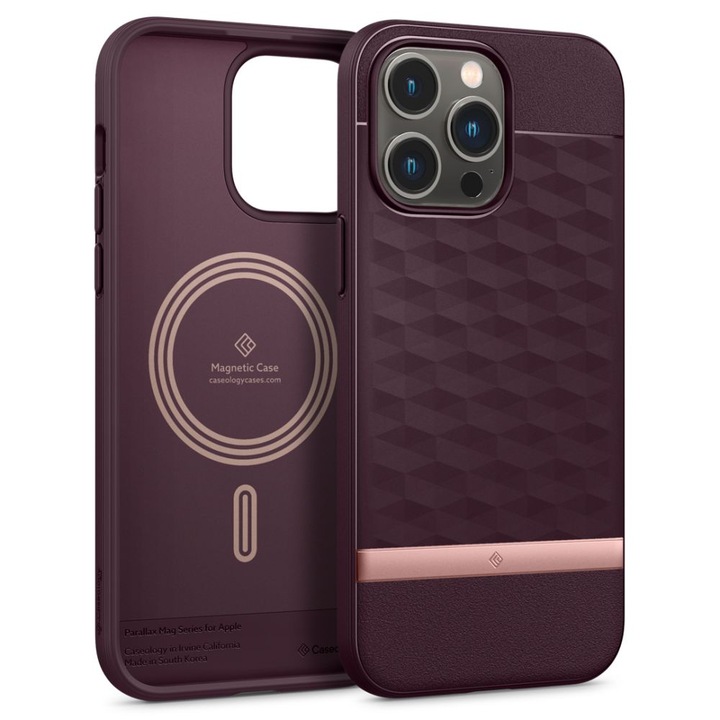 Калъф Spigen Caseology Parallax Mag MagSafe за iPhone 14 Pro, Burgundy