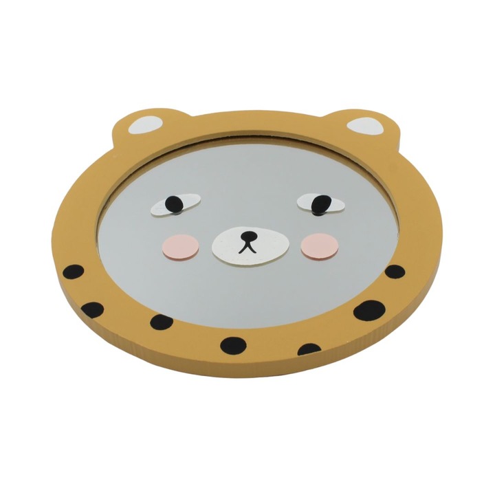 Кръгло животно огледало 16х16 см леопард