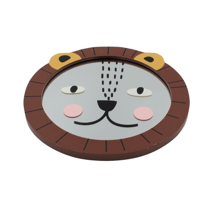 Kerek tükör animalut 16x16 cm oroszlán