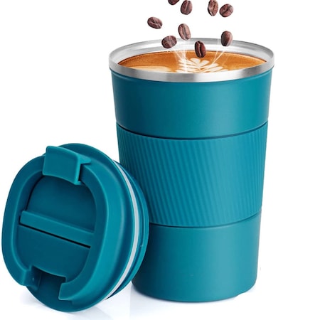 Cana termica, ComResi®, Inox, 510ml, Albastru