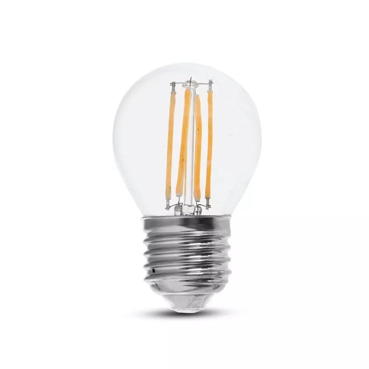 V-TAC 6W E27 meleg fehér filament G45 LED égő, 130 Lm/W - SKU 2851