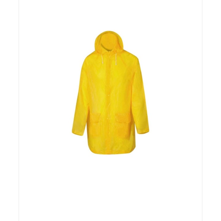 Водоустойчива дъждобран, с качулка, универсален размер, жълта